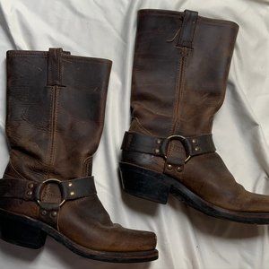 Frye Brown Harness Boots, Size 7